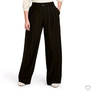 Nili Lotan X Target Pinstripe High-Rise Wide Leg Trousers